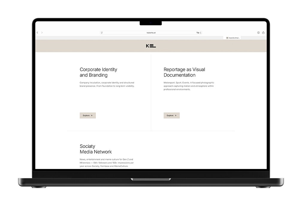 kubanka.at website shown on a laptop